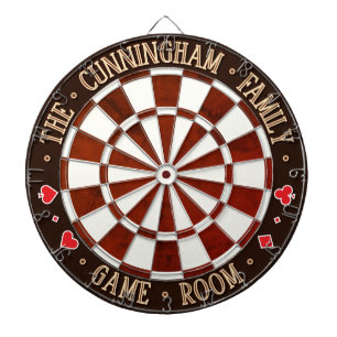 Cible De Fléchettes Thème de casino SALLE DE JEUX Rustique Faux Bois &