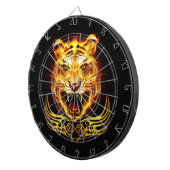 Cible De Fléchettes Tigre à flammes orange (Devant droit)