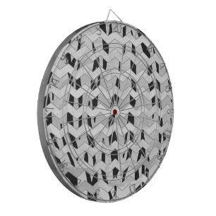 Cible De Fléchettes Tigre Cheveron noir et blanc