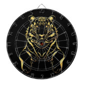 Cible De Fléchettes Tigre noir à rayures dorées (Devant)