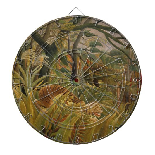 Cible De Fléchettes Tigre surpris dans une tempête tropicale (Devant)