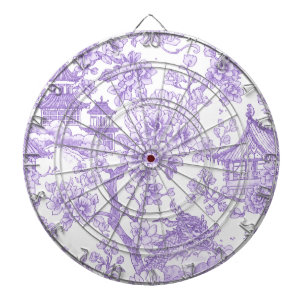 Cible De Fléchettes Toile de chinoiserie violette dragon fleur de ceri