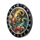 Cible De Fléchettes Toile de vague du coucher de soleil de surfeur tro (Devant droit)