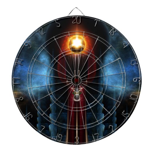 Cible De Fléchettes Torche Pierre Tour Fractal Art (Devant)