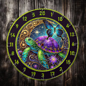 Cible De Fléchettes Tortue cosmique et pavillon papillon Art