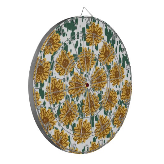 Cible De Fléchettes Tournesols Abstraits Mosiac Terrazzo Motif (Devant gauche)