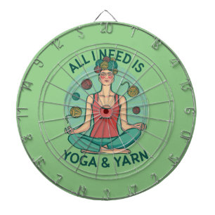 Cible De Fléchettes Tout ce dont j'ai besoin est Yoga et Yarne Phrase