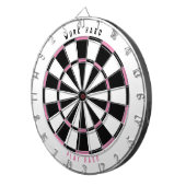 Cible De Fléchettes "TRAVAILLER DUR JOUER DUR" Bureau Salle de Jeu Noi (Devant droit)