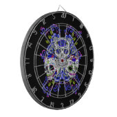 Cible De Fléchettes Triple Crâne bleu Floral Crânes de sucre (Devant gauche)