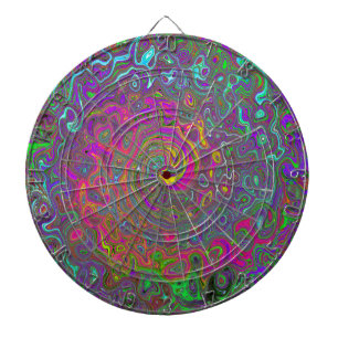 Cible De Fléchettes Trippy Hot rose Abstrait Retro Liquid Swirl