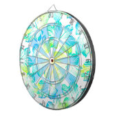 Cible De Fléchettes Tropcal aqua flowers (Devant droit)