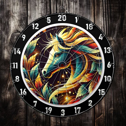 Cible De Fléchettes Tropical Neon Stallion Salle De Jeu Art