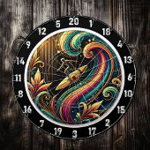 Cible De Fléchettes Tropical Surfer Sunset Wave Art Piece