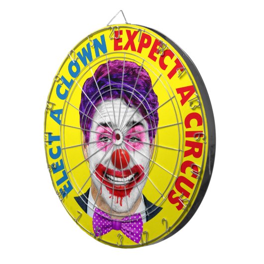 Cible De Fléchettes Trudeau visage clown, élire un clown attendre un c (Devant droit)