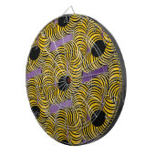 Cible De Fléchettes Tunnel Abstrait Jaune Noir Violet Psychédélique (Devant droit)