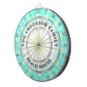 Cible De Fléchettes Turquoise Tie Dye Beach Nom de famille (Devant droit)