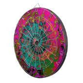 Cible De Fléchettes Turquoise Trippeyant Abstrait Rétro Tourbillon Liq (Devant droit)