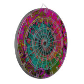 Cible De Fléchettes Turquoise Trippeyant Abstrait Rétro Tourbillon Liq (Devant gauche)