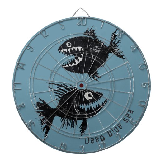 Cible De Fléchettes Two scary fish, personalized (Devant)