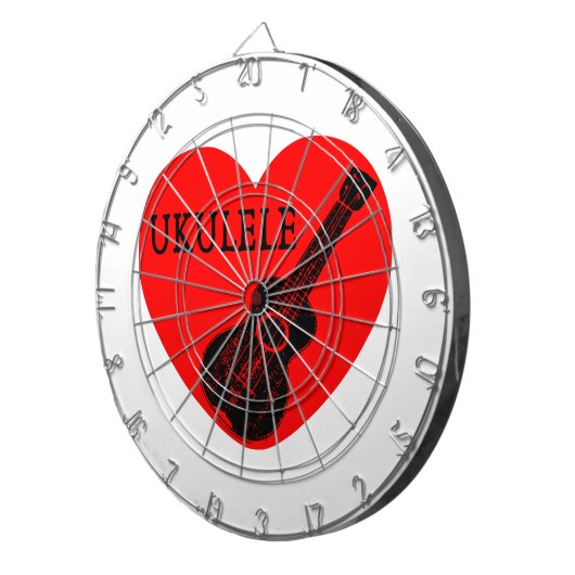 Cible De Fléchettes Ukulele Love (Devant droit)