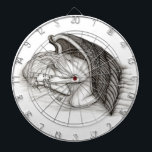 Cible De Fléchettes Un Angel endormi, noir et blanc<br><div class="desc">Un ange de couchage,  Design noir et blanc - Dessin au crayon par Krisi ArtKSZP</div>