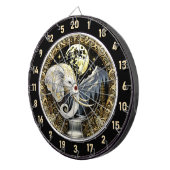 Cible De Fléchettes Un Éléphant Blanc Se Trouve Sous La Lune D'Or (Devant droit)