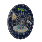 Cible De Fléchettes Un joli poisson heureux dans l'espace dessin animé (Devant gauche)