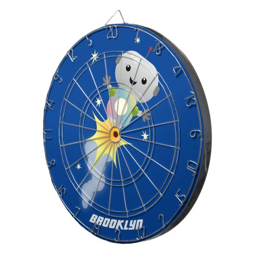 Cible De Fléchettes Un mignon robot volant dans l'espace dessin animé (Devant droit)