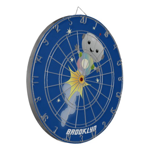 Cible De Fléchettes Un mignon robot volant dans l'espace dessin animé (Devant gauche)