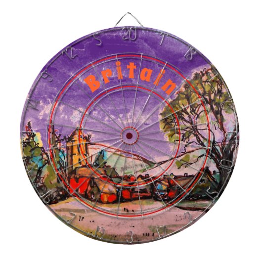 Cible De Fléchettes Un sketch Idyllique British Village & Dark Sky (Devant)