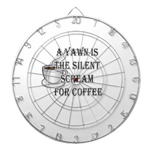 Cible De Fléchettes Un Yawn Est Le Cri Silencieux Pour Le Café