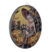 Cible De Fléchettes Une sorcière d'Halloween aux yeux verts sur Jack-O (Devant gauche)