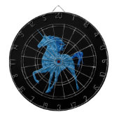 Cible de flechettes Unicorne de feu bleu (Devant)