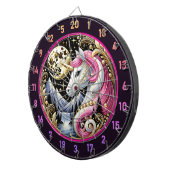 Cible De Fléchettes Unicorne rose Glisse Sous La Lune D'Or (Devant droit)