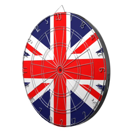 Cible de flechettes Union Jack (Devant droit)