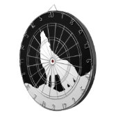 Cible De Fléchettes Unique Noir & Blanc Pop Art Wolf Silhouette (Devant droit)