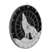 Cible De Fléchettes Unique Noir & Blanc Pop Art Wolf Silhouette (Devant gauche)