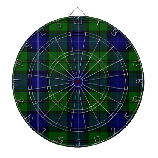 Cible De Fléchettes Urquhart tartan bleu vert plaid (Devant)