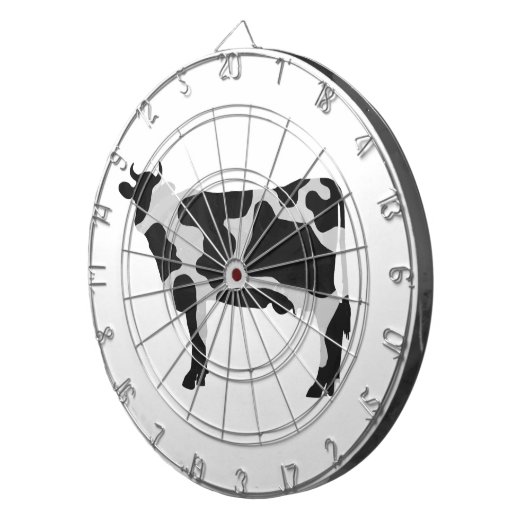 Cible De Fléchettes Vache Noir et Blanc Silhouette (Devant droit)