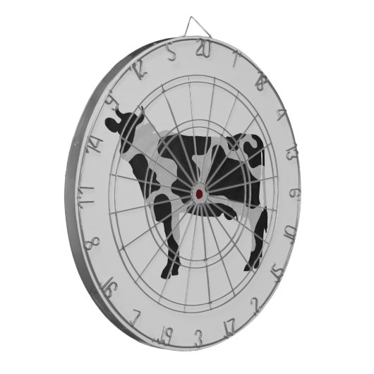 Cible De Fléchettes Vache Noir et Blanc Silhouette (Devant gauche)