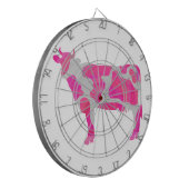 Cible De Fléchettes Vache rose chaud et blanc Silhouette (Devant gauche)