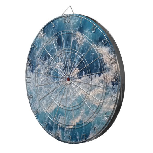 Cible De Fléchettes Vagues bleu océan (Devant droit)