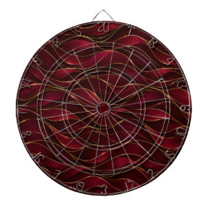 Cible De Fléchettes Vagues de marbre rouge burgundy élégantes avec acc