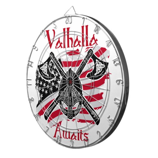 Cible De Fléchettes Valhalla Await - Drapeau américain (Devant droit)