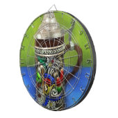 Cible De Fléchettes Vapeur de bière allemande à charnière bleu vert (Devant droit)