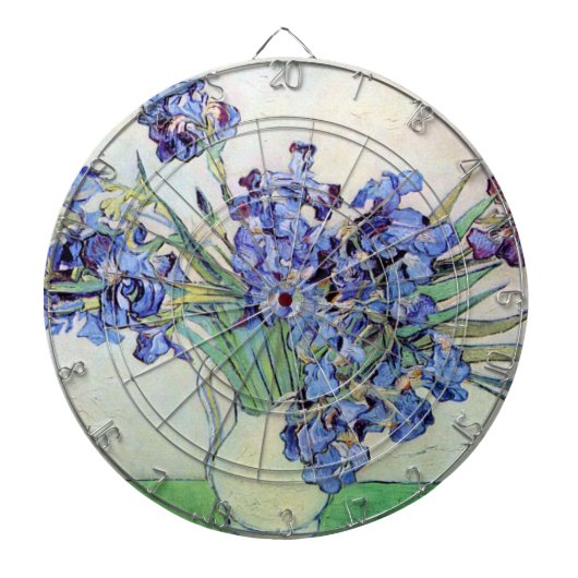 Cible De Fléchettes Vase de fleurs avec iris de Vincent van Gogh (Devant)