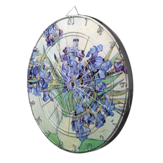 Cible De Fléchettes Vase Still Life avec Irises par Vincent van Gogh (Devant droit)