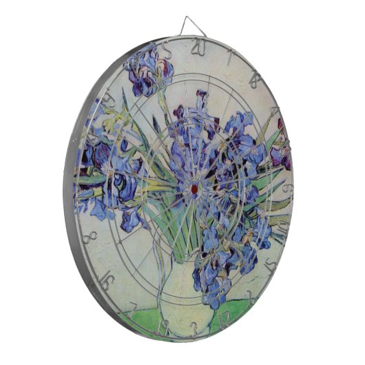 Cible De Fléchettes Vase Still Life avec Irises par Vincent van Gogh (Devant gauche)