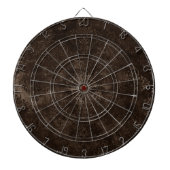 Cible De Fléchettes Velvety Bronze Damask | Grunge baroque Brown (Devant)