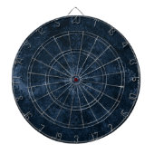 Cible De Fléchettes Velvety Navy Damask | Floral gris bleu foncé (Devant)